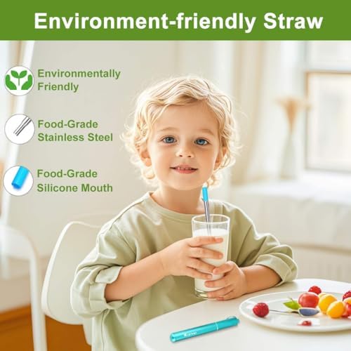 Kynup Collapsible Reusable Metal Straws, Travel Straws with Storage Cases - Image 5