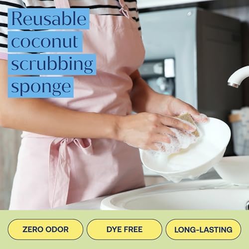 Fab Tab Coconut Cellulose Sponges - Non-Scratch Kitchen Cleaning, 6 Pack - Image 2