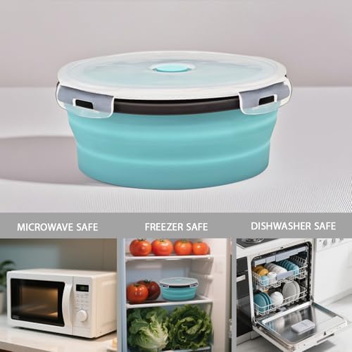 8 Collapsible Food Storage Containers, Silicone Collapsible Food Storage Containers, Collapsible Food Storage Silicone, Rv Collapsible Bowls, Collapsible Storage Containers for Food Camping - Image 4