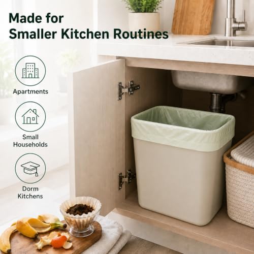 30 Count 6 Gallon Compostable Trash Bags for Kitchen Food Waste and Scraps - Image 5