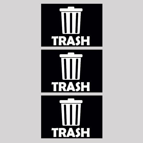 Trash Recycle Compost Stickers Set of 3 Recycle Sticker Vinyl Decal for Recycle Bin, Compost Bin, Trash Can Symbol to Organize Garbage containers Trash Can (Trash Black, 10x7inch) by XTRAYXRAY