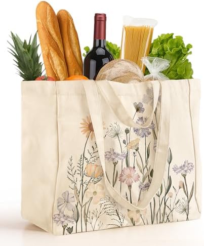 Miss Adola Cute Extra Large Canvas Grocery Tote Bag by MissAdola