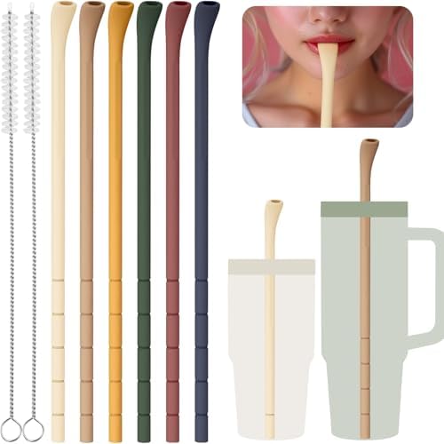 NiHome 6PCS Silicone Anti-Wrinkle Straws Fit for Stanley 40oz 30oz Tumblers by NiHome