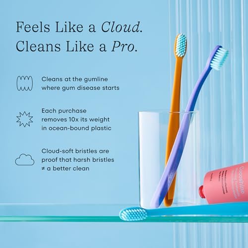 Cocobrush Ultra Soft Manual Toothbrush by COCOLAB, Pool Blue - Image 2