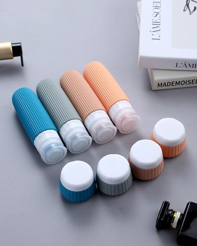 Mrsdry Travel Bottles 8 Pack, TSA Approved 3 oz Toiletries Containers, Leak Proof Silicone Squeezable Essentials Jars with Clear Bag - Image 4
