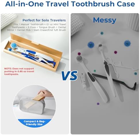 Wider Aluminum Toothbrush Travel Case, Portable Travel Toothbrush Holder, Durable Manual Toothbrush Box Container for Traveling, Bathroom, Camping, Business Trip, Gold - Image 6