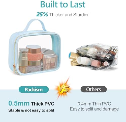 PACKISM Clear Makeup Bag Travel - Velvet Side TSA Approved Toiletry Bag - Image 5