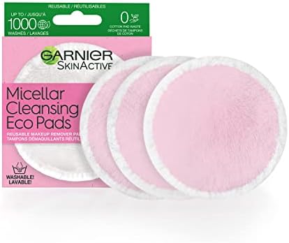 Garnier Micellar Cleansing Eco Pads, Reusable, 3 Ultra-soft Microfiber Pads, 1 Count (Packaging May Vary) by Unknown
