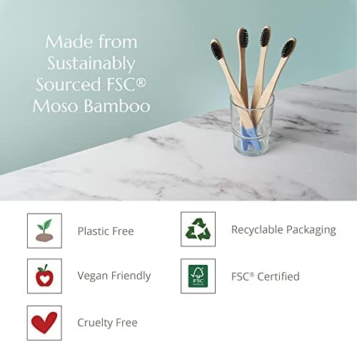 Wild & Stone | Firm Bristle Organic Bamboo Toothbrush | Four Handle Patterns | Firm Fibre Bristles | 100% Biodegradable Handle | Vegan Eco Friendly Bamboo Toothbrushes - Image 4