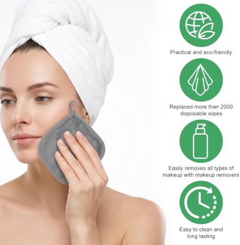 50 Pcs Makeup Remover Cloths Reusable Washable Pads Soft for Face, Women - Image 4