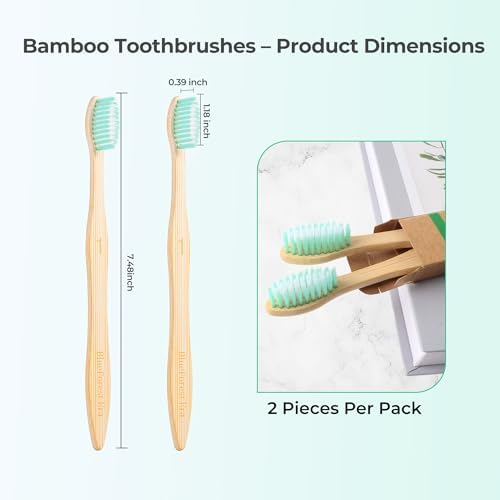 Bamboo Toothbrushes, Ultra Soft 0.12mm PBT Bristles 10 Pack - Image 6