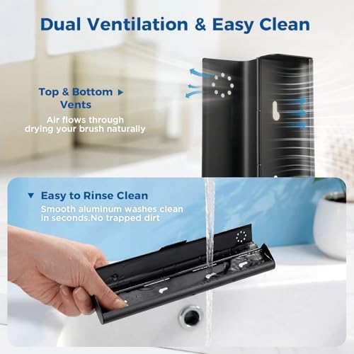 Toothbrush Travel Case Aluminum, Portable Toothbrush Holders Travel, Manual Toothbrush Case Container for Traveling, Bathroom, Camping, Business Trip-1Pack Black - Image 4
