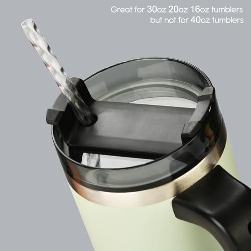 ALINK 12-Pack Reusable Plastic Clear Swirl Straws, 11" Long Hard Tumbler Replacement Drinking Straws for 16 OZ 20 OZ 30 OZ Stanley, YETI, Starbucks Tumblers with Cleaning Brush - Image 5