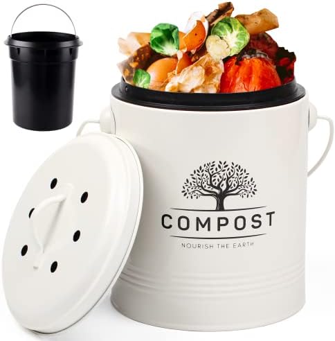 Perfnique 1.3 Gal Kitchen Compost Bin with Lid, Countertop Compost Caddy by PERFNIQUE