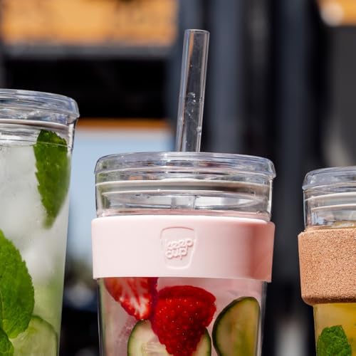 KeepCup Cold Cup - Longplay Double wall Glass Ice Coffee Tumbler with Lid and Straw - 12oz (340ml) - Pashmak - Image 7