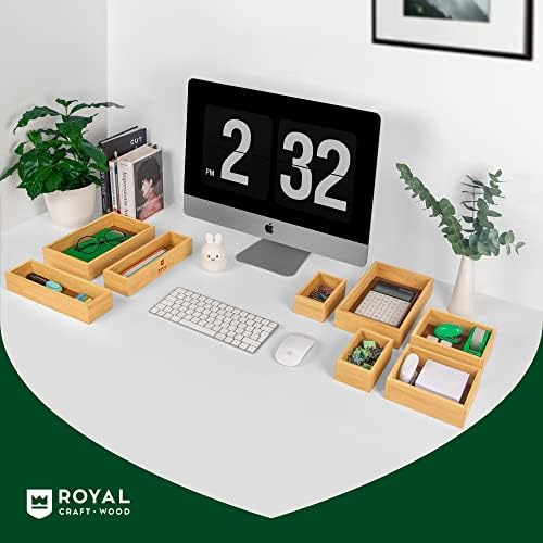 ROYAL CRAFT WOOD Bamboo Jewelry Organizer Box & Chests Set - Versatile Storage Solution for Makeup, Jewelry, and Bathroom Essentials (8 Boxes) - Image 5