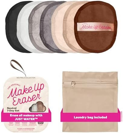 The Original MakeUp Eraser 7-Day Set, Erase All Makeup With Just Water, Including Waterproof Mascara, Eyeliner, Foundation, Lipstick, Sunscreen, and More! Neutrals, 7ct. by Unknown