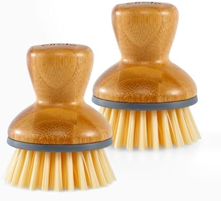 Full Circle Bubbly Palm Brush, Dish Scrub Brush for Nonstick, Gray by FULLCIRCLE