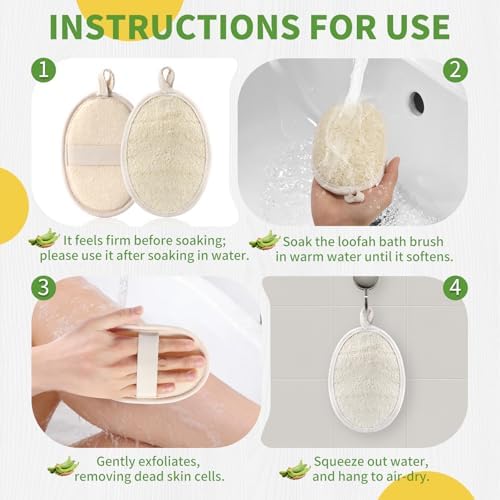 6 Pack Large Size Natural Loofah Body Scrubber for Exfoliating - Image 6