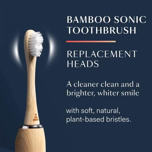 Better & Better Bamboo Sonic Toothbrush Replacement Heads, Fits Brush Only, Plant-Based Bristles, No Microplastics, Biodegradable, Soft, Gentle & Whitening, 2-Pack - Image 2