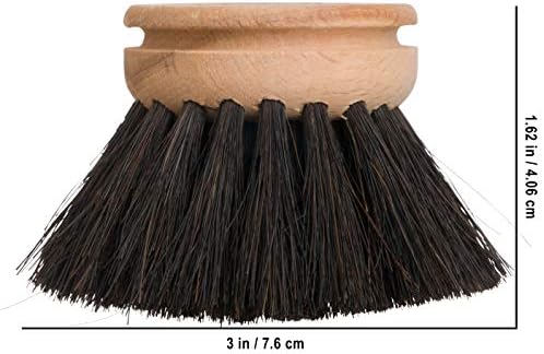 Redecker Dish Brush Replacement Head, Horsehair, 1-1/2 Inch Round – Soft Wooden Brush Head for Delicate Dishwashing, Made in Germany - Image 4