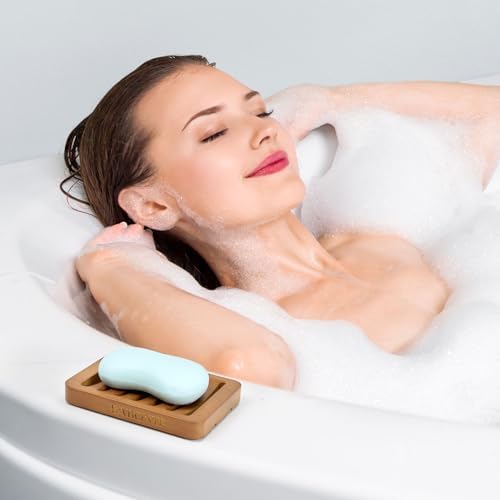 2 Pack FSC Bamboo Soap Holder, Slotted Self-Draining Dish, Acacia Style - Image 6