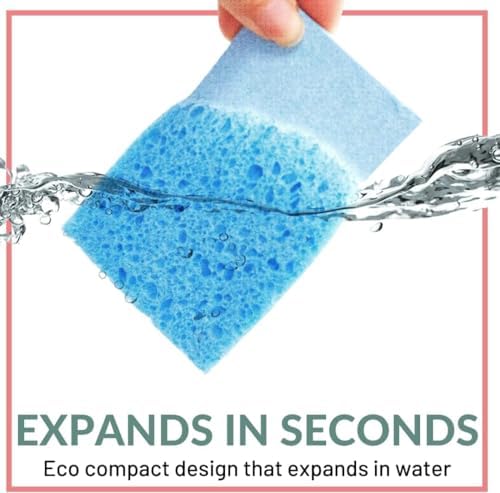 bioGo 30 Pack Compostable Pop-Up Sponges - Expanding, Non-Scratch, Plant-Based Dish - Bulk Color - Pop Up Sponge - Kitchen - Image 3