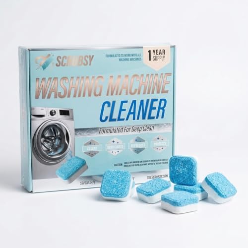 Washing Machine Cleaner Descaler Tablets 24 Pack - Deep Cleaning for Front Loader, Top Load & HE Washers, Septic Safe Eco-Friendly Deodorizer, Clean Inside Drum and Laundry Tub Seal - 12 Month Supply by Unknown