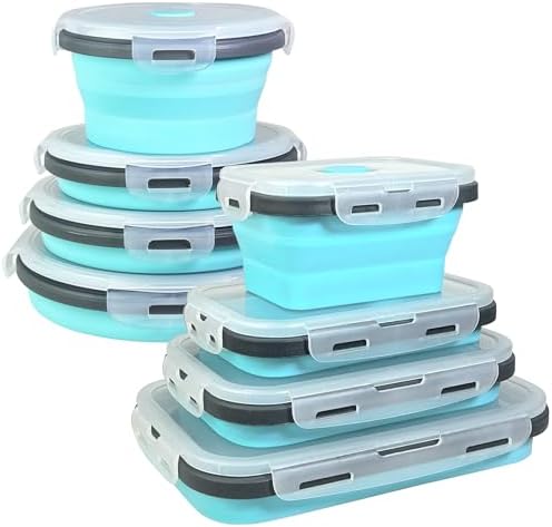 Guyuyii 8-Pack Silicone Collapsible Food Storage Containers with Lids by Guyuyii