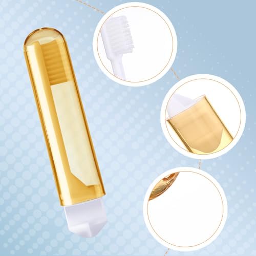 Patelai 4 Pcs Travel Toothbrush Mini Foldable with Case,Mailard Color - Image 3