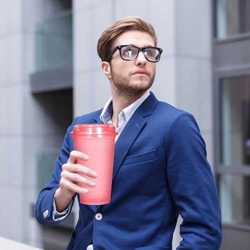 16oz Reusable Plastic Coffee Cups with Lids, 13 Pack - Image 3