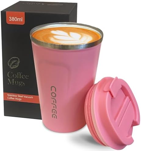 Insulated Travel Coffee Mug, Stainless Steel Coffee Cup with Leakproof Lid by YINBAOGE