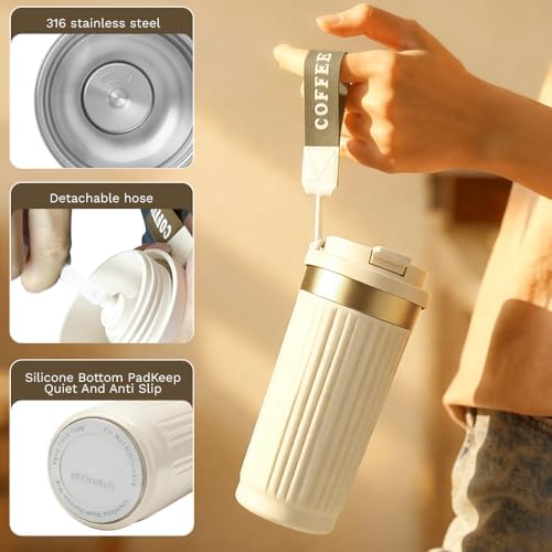 Vacuum Insulated Stainless Steel Travel Coffee Mug,Leak Proof Cup with Lid - Image 3