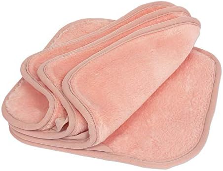 Eurow Reusable Makeup Remover Cloths, Soft Microfiber Face Towels for All Skin Types, Chemical-Free, Protective, Machine Washable, Gentle & Effective Facial Cleansing, 8"x8", Coral, 4-Pack by Eurow