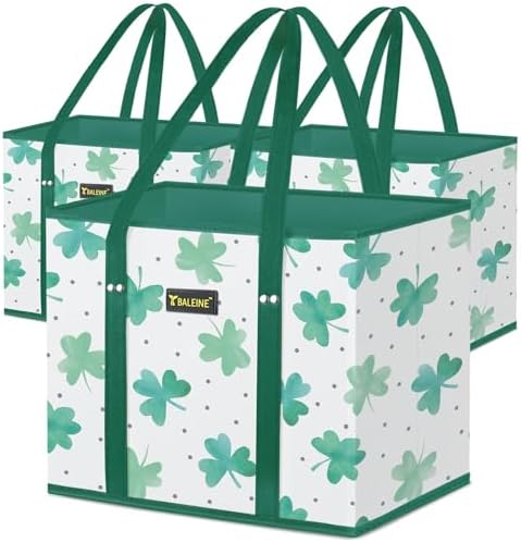 BALEINE 3PK Reusable Grocery Bags, Heavy Duty Shopping Tote Bag by BALEINE