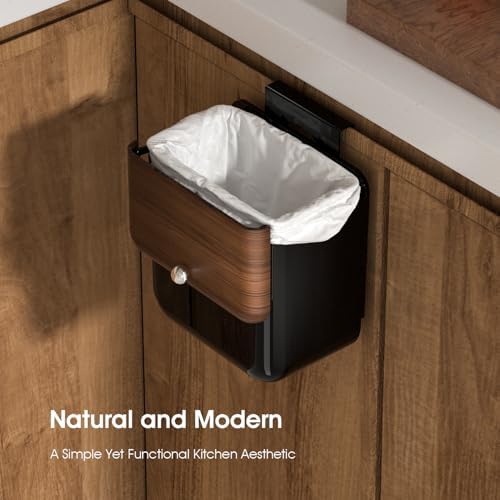 Large 3.2 Gallon Compost Bin, Under Sink Trash Can with Lid, Hanging Waste Cabinet for Office Kitchen Cupboard Bathroom Bedroom, Black - Image 7