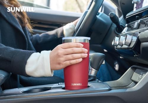 SUNWILL Coffee Tumbler, 20 oz Insulated Travel Mug Stainless Steel - Image 6
