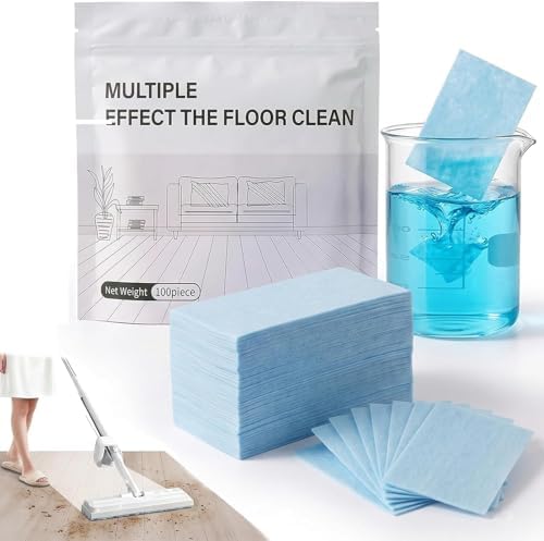 Floor Cleaning Tablets, 100 Count, Concentrated Multi-Surface Cleaner for Hardwood, Tile, Laminate & More (Blue Camellia) by Livalur