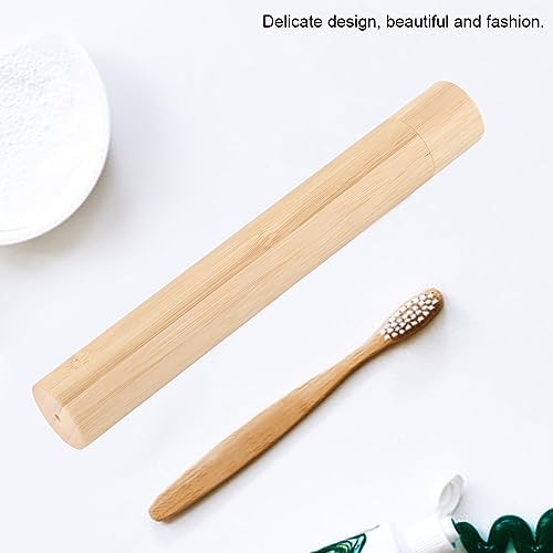 Bamboo Toothbrush Holder, 21×2.8cm Toothbrush Covers, Toothbrushs Holders Travel, Portable, for Traveling, Teeth, - Image 7
