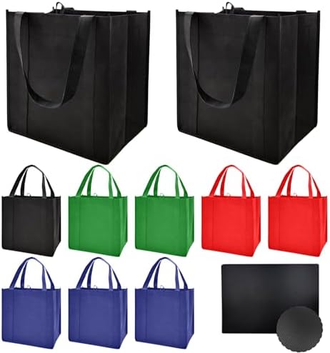 10 pack Reusable Grocery Bags,Thick Bottom-Shopping Bag for Groceries by HORYGReusableGroceryBags