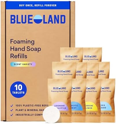 BLUELAND Foaming Hand Soap Refill Tablets, 10-Pack, Variety Scents by BLUELAND