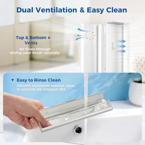 Toothbrush Travel Case Aluminum, Portable Toothbrush Holders Travel, Manual Toothbrush Case Container for Traveling, Bathroom, Camping, Business Trip-1Pack Silver - Image 4