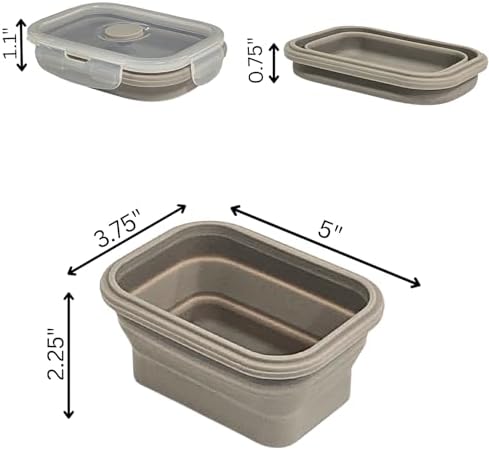 3+3 pack:12 fl oz Silicone Collapsible Containers + Strainers Set | BPA-Free, Space-Saving Kitchen Storage with Plastic Lid Covers - Image 2