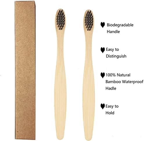 SEVENHEAD 10 PCS Kids Bamboo Toothbrushes Soft Bristles Wooden Toothbrushes, Natural Biodegradable BPA Free Eco Friendly Toothbrushes Black - Image 3
