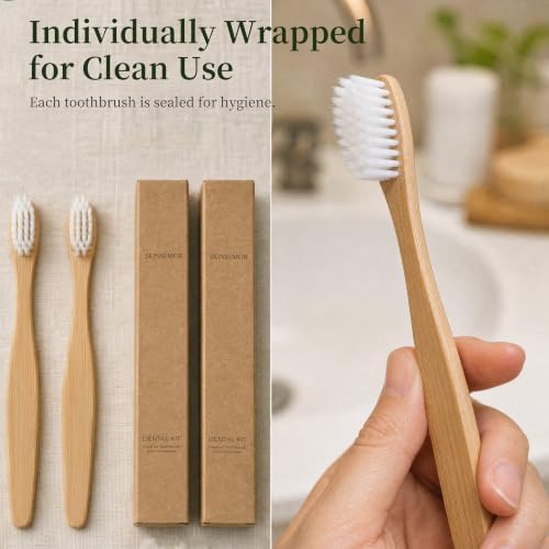 50 Pack Bamboo Toothbrushes with Toothpaste 6g Individually Wrapped - Image 3