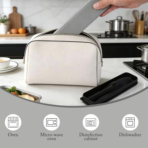Zoyiancy 2 Sets Reusable Utensil Set with Case, Travel Utensils Black, Grey - Image 5