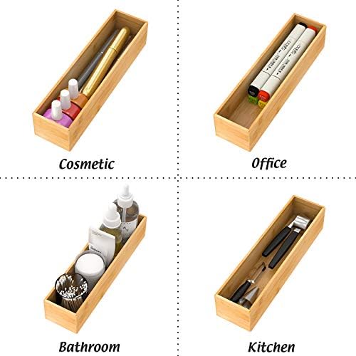 Bamboo Kitchen Drawer Organizer 12"x 3", Storage Box for Utensil Organizer - Image 6