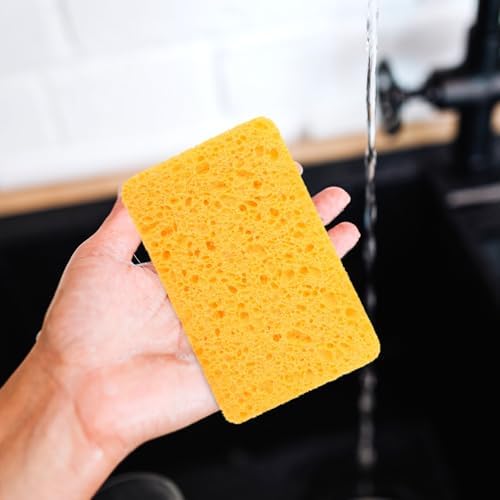 Uonlytech Natural Sisal Scrub Cloth 6pcs 2.0cm Thick Cellulose Cotton Dish Sponges Multi-Function Kitchen Cleaning Supplies for Wok and Dishwashing - Image 7