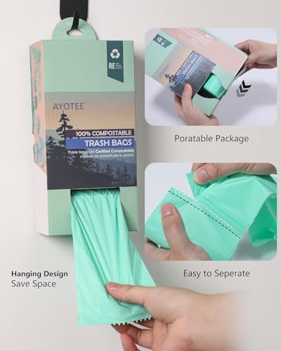 AYOTEE 1.3 Gallon Compostable Trash Bags, Small Compost Bags Biodegradable - Image 5