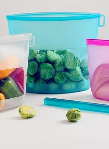 Reusable Silicone Food Storage Bags (Set of 4), Dishwasher Oven Microwave Freezer Safe, Eco-Friendly 100% Platinum, Leakproof Sous Vide Bags, Mixed, X-Large - Image 4